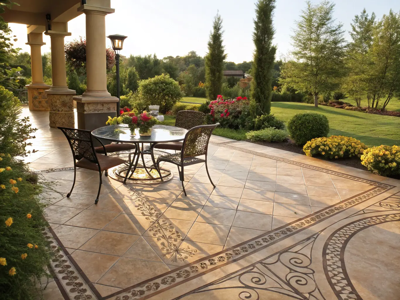 A custom-built deck with elegant railings and comfortable seating, showcasing the quality and craftsmanship of Steve's Carpentry's outdoor projects.